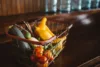 vegetables in a basket on the table